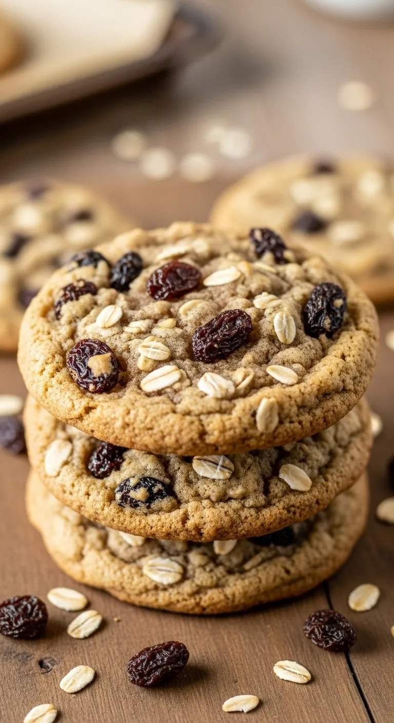 Chewy Oatmeal Raisin Cookies
