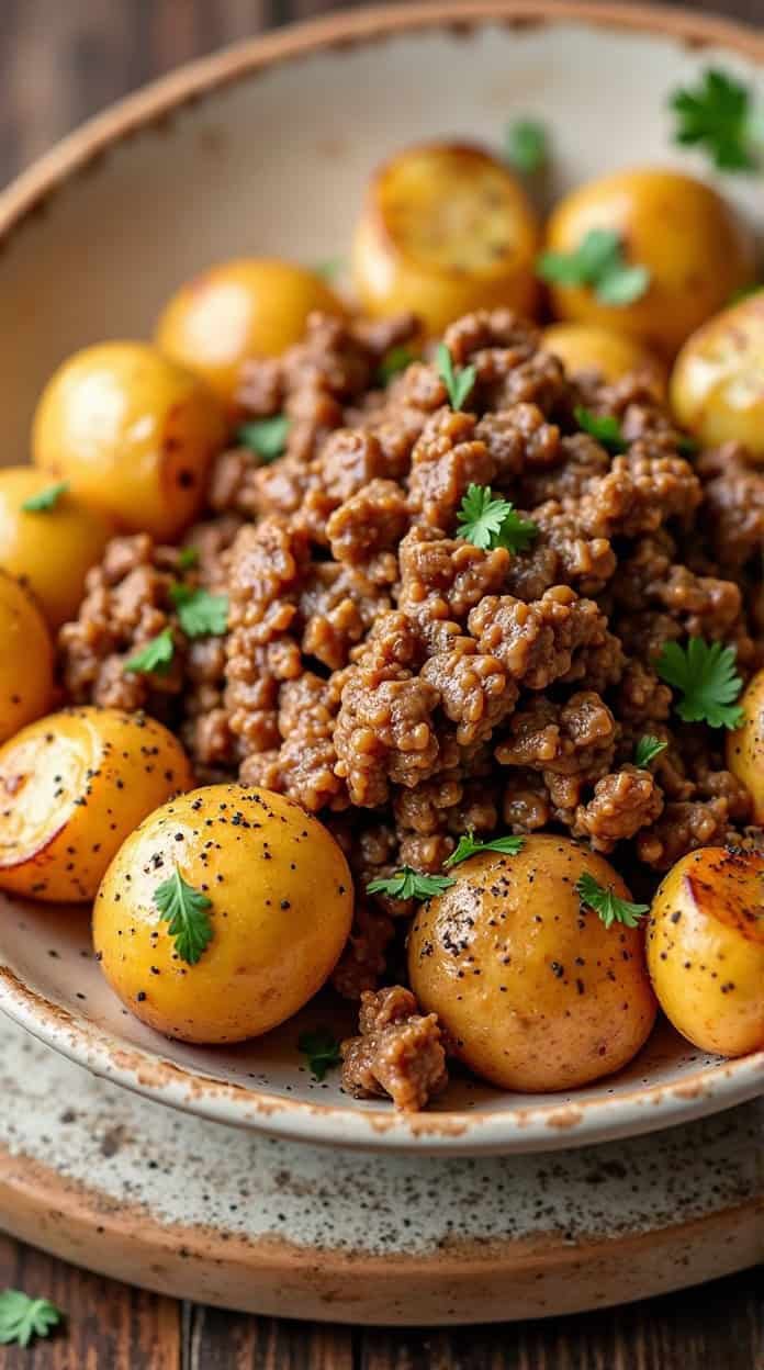 Ground Beef and Potatoes Skillet Recipe