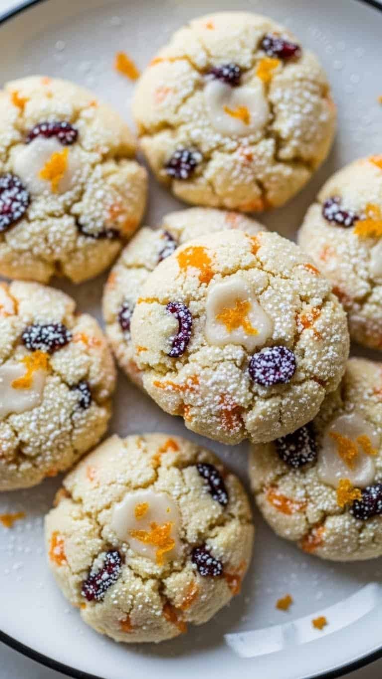 easy orange cranberry ricotta cookies