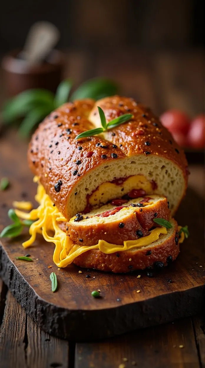 stuffed breakfast bread rolls