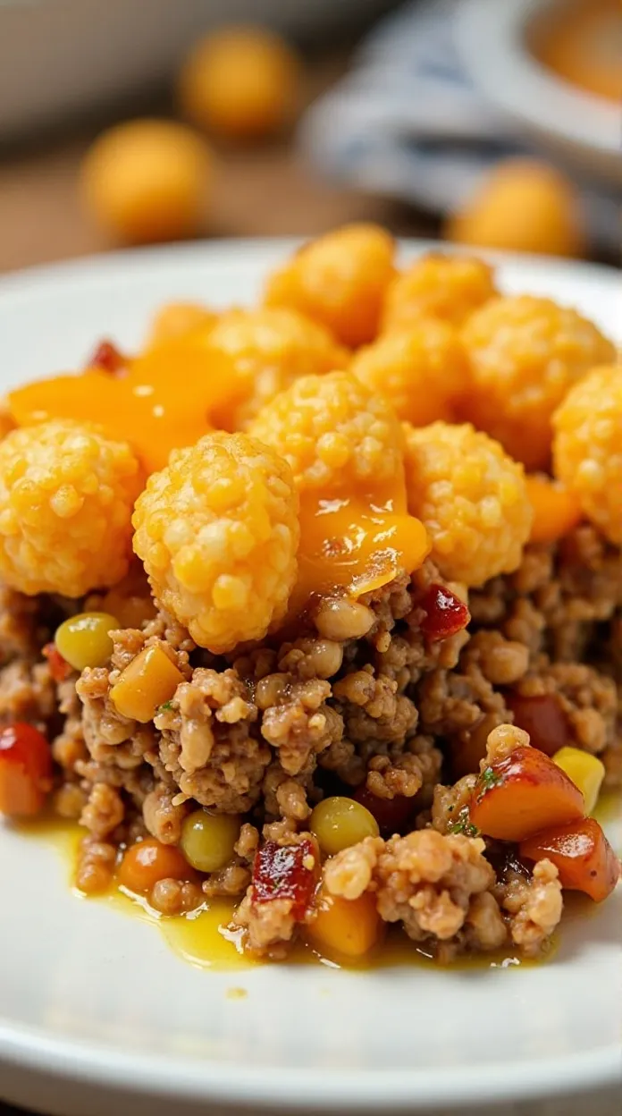 Cheesy Tater Tot Meatloaf Casserole