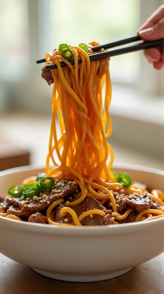 hoisin beef mince noodles