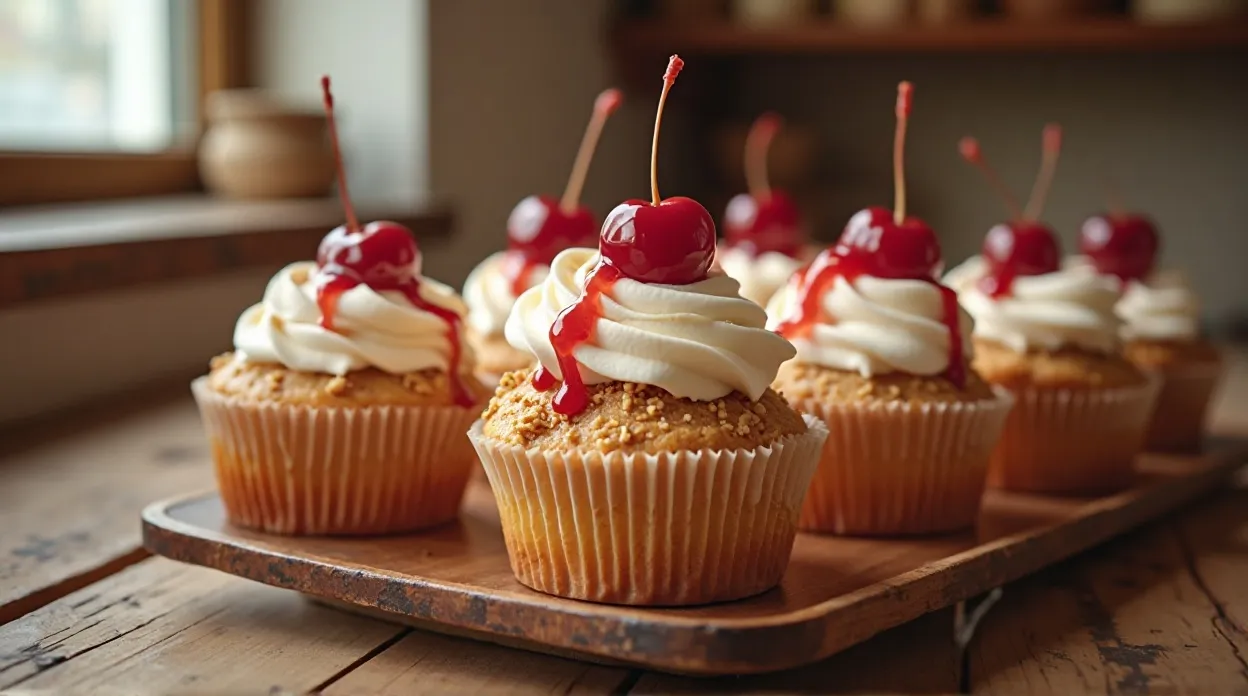 homemade cherry pie cupcakes