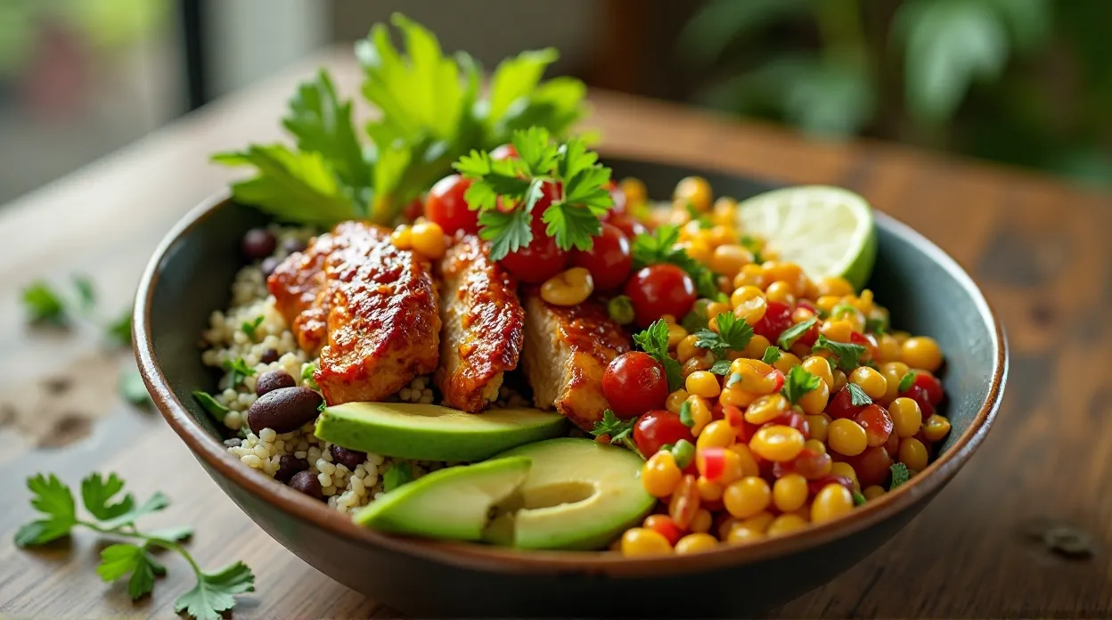 honey chipotle chicken rice bowl