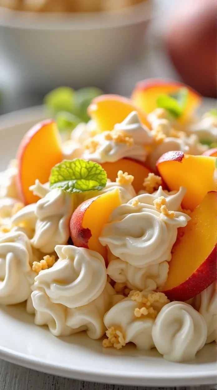 peach whipped cream salad