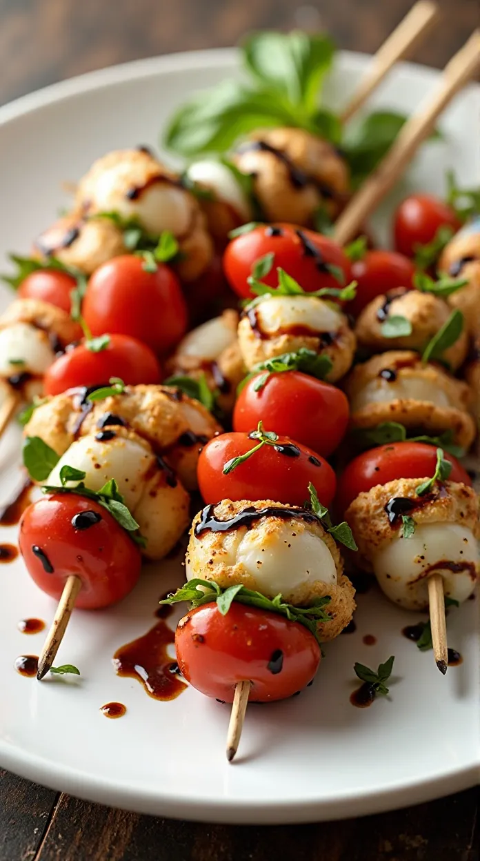 Caprese Skewers with Balsamic Glaze