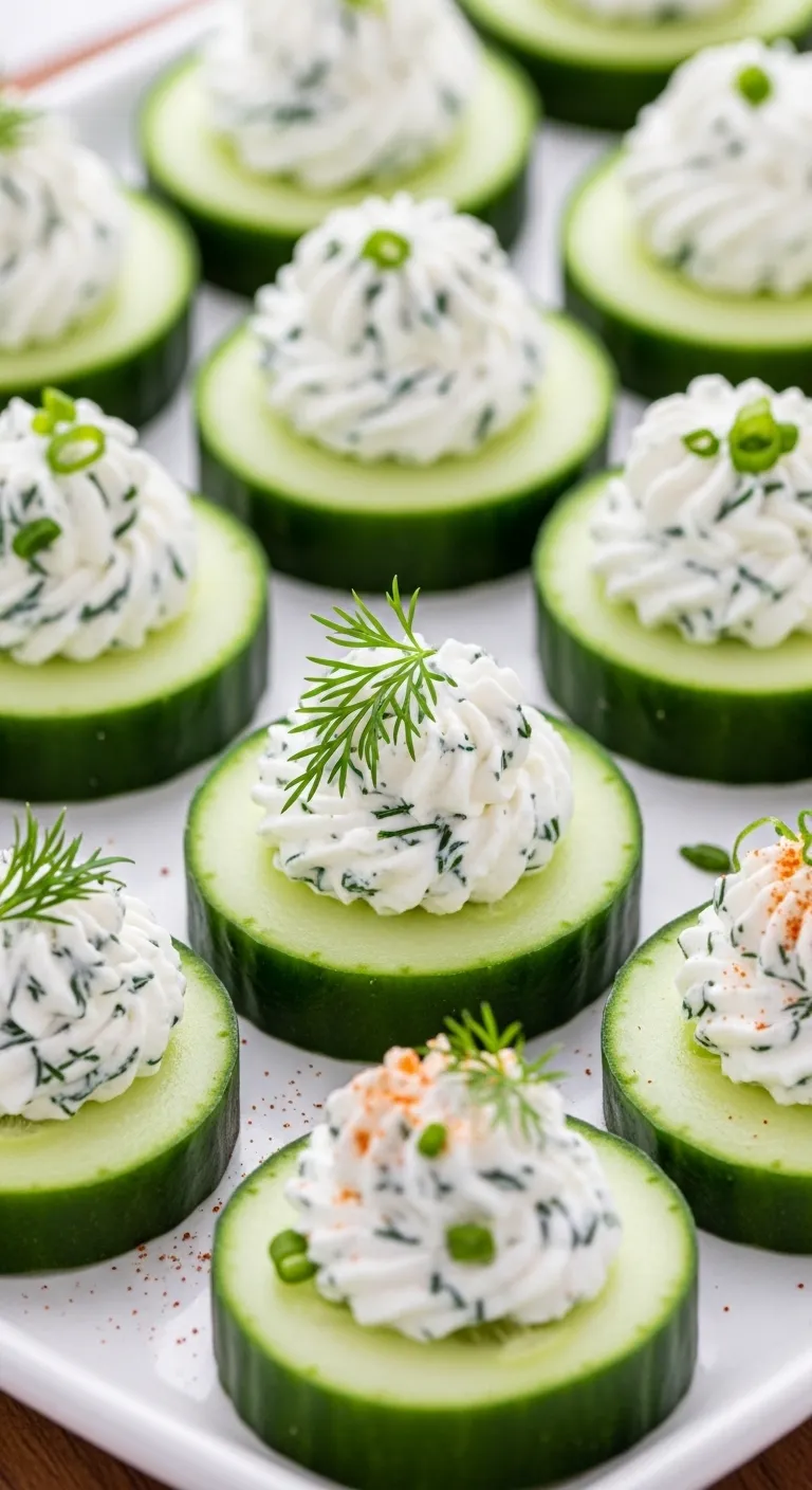 Cucumber Rounds with Herbed Cream Cheese
