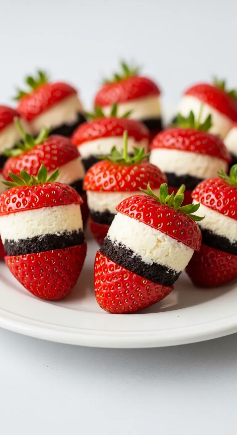 Easy Oreo Cheesecake Stuffed Strawberries