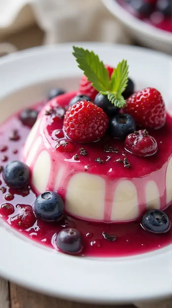 Keto Panna Cotta with Berry Coulis