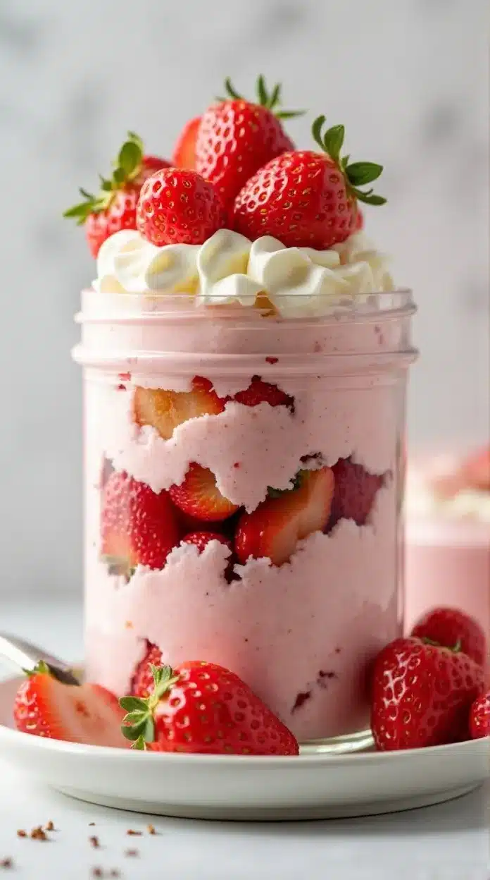 Keto Strawberry Shortcake in a Jar