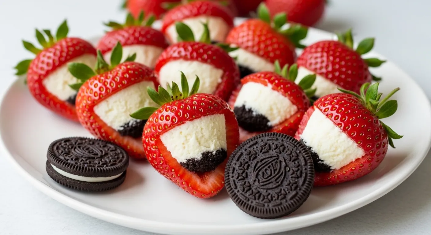 Oreo Cheesecake Stuffed Strawberries