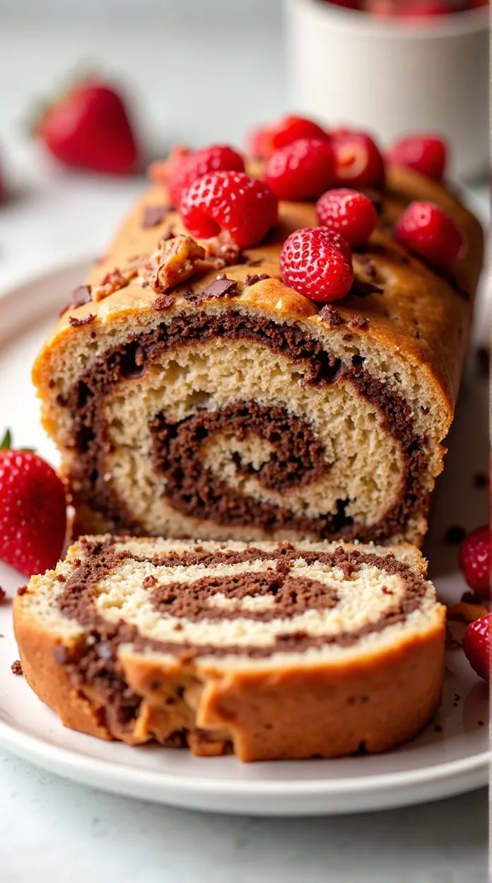 Strawberry Banana Chocolate Swirl Bread