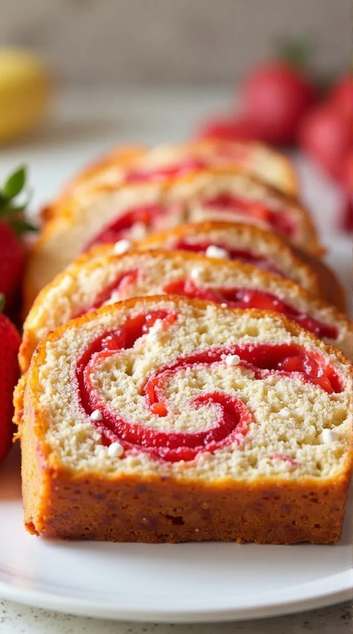 Strawberry Banana Cream Cheese Swirl Bread