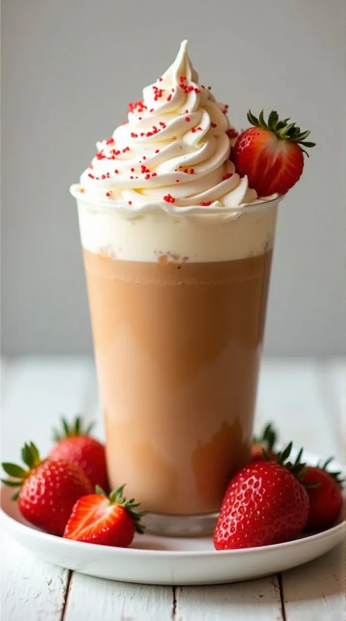 Strawberry Vanilla Sweet Cream Cold Foam Iced Coffee