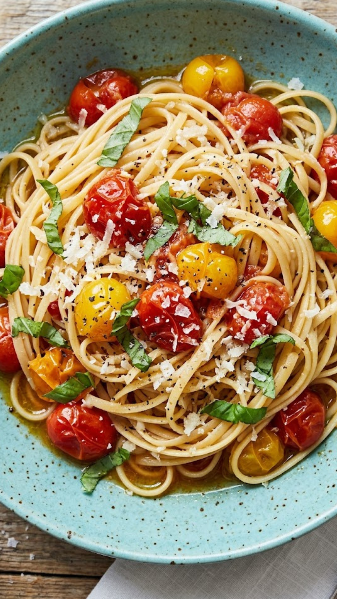 Summer Spaghetti with Burst Tomatoes