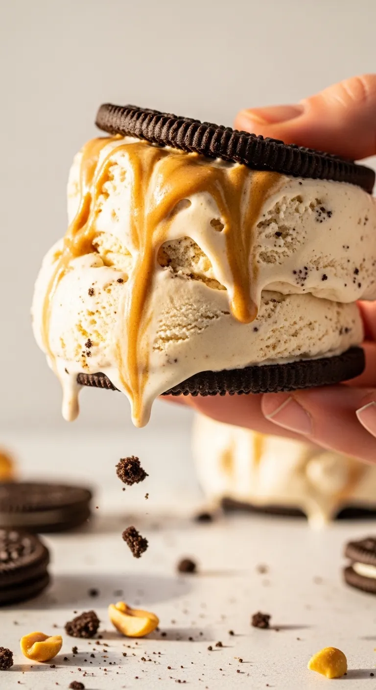 peanut butter Oreo ice cream sandwich