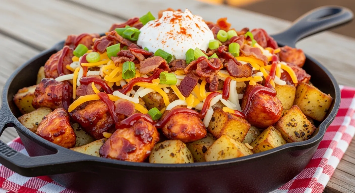 BBQ Chicken Potatoes Loaded with Toppings