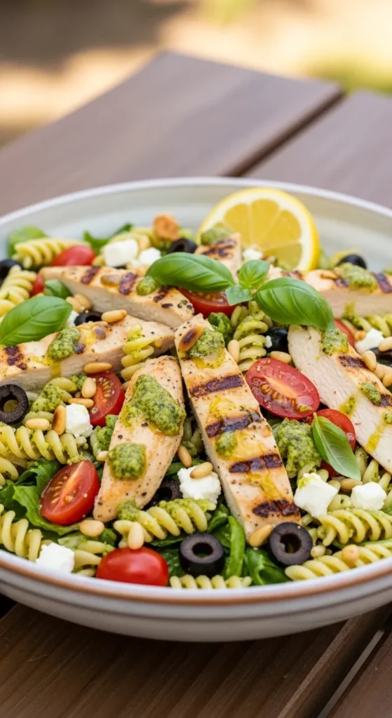 Chicken Pesto Pasta Salad Loaded