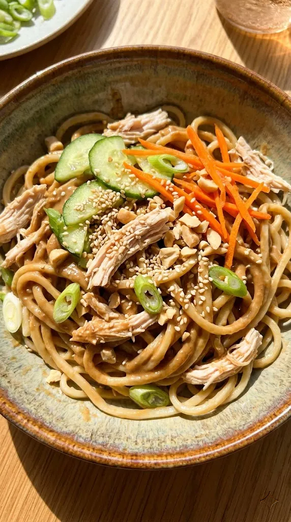 Cold Sesame Noodles with Shredded Chicken