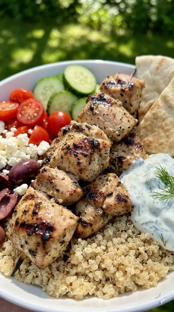 Greek Chicken Souvlaki Bowls