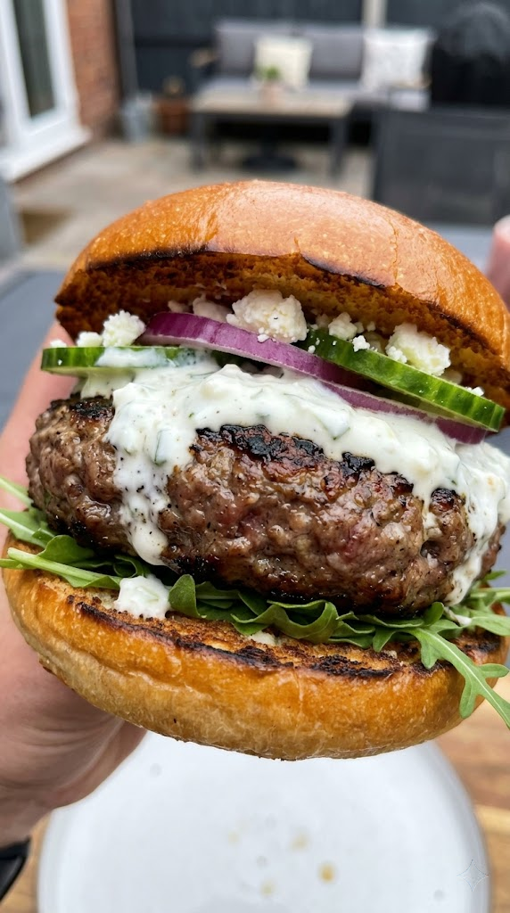 Greek Lamb Burgers with Tzatziki