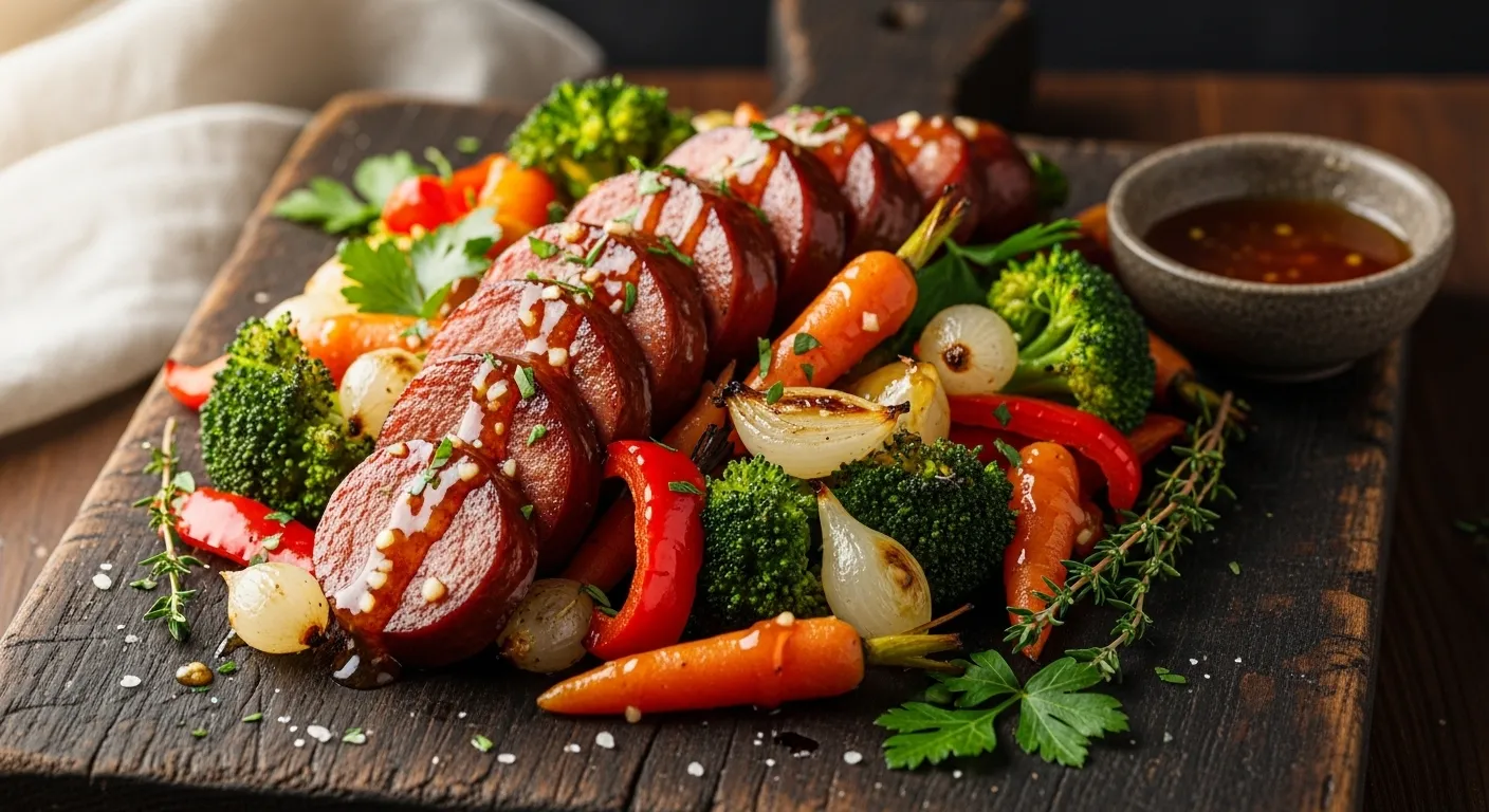 Honey Garlic Kielbasa and Veggies