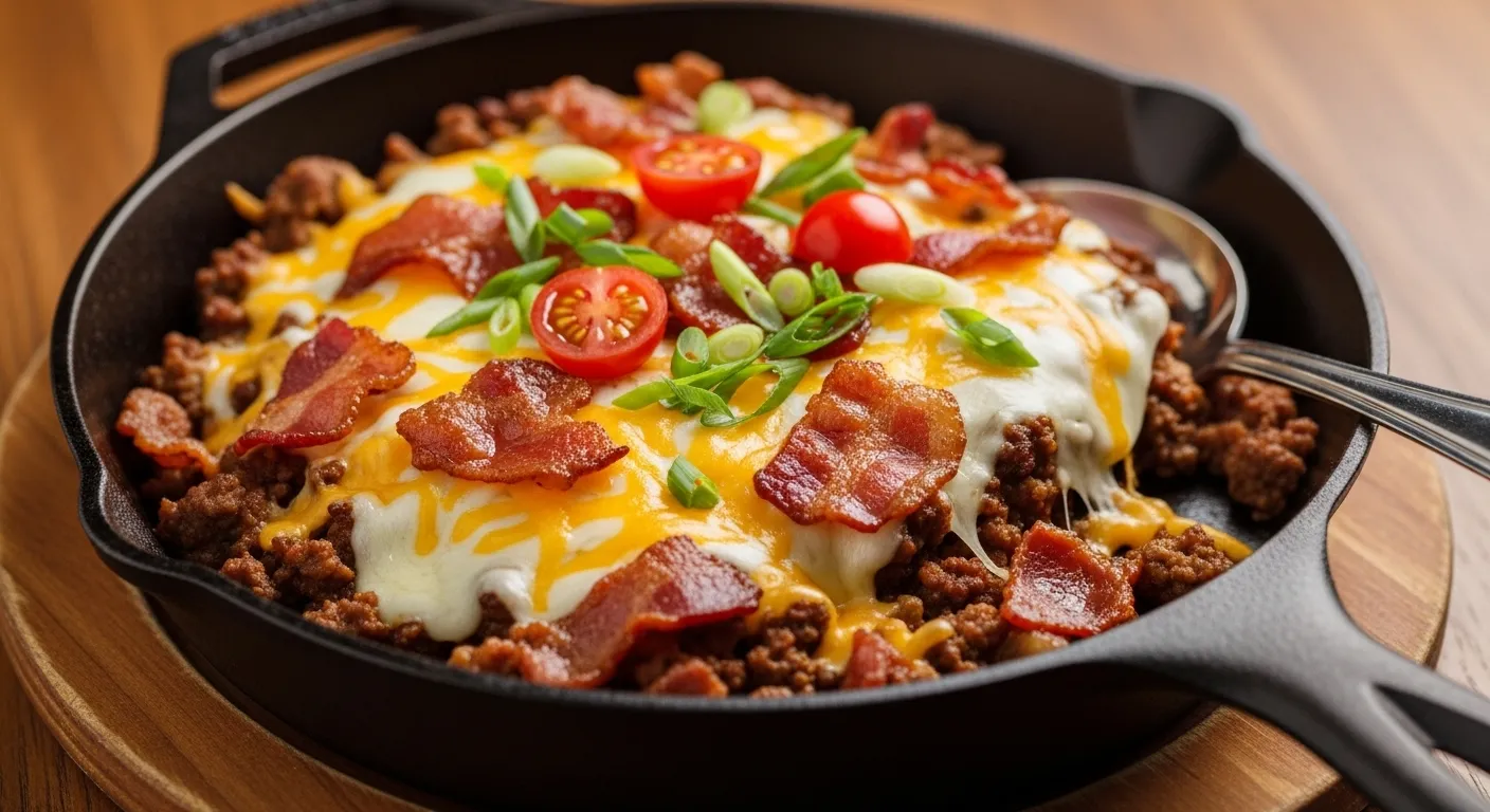 Keto Bacon Cheeseburger Skillet