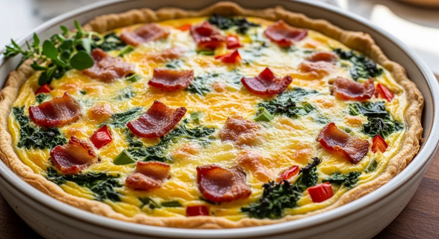 Keto Crustless Quiche with Bacon