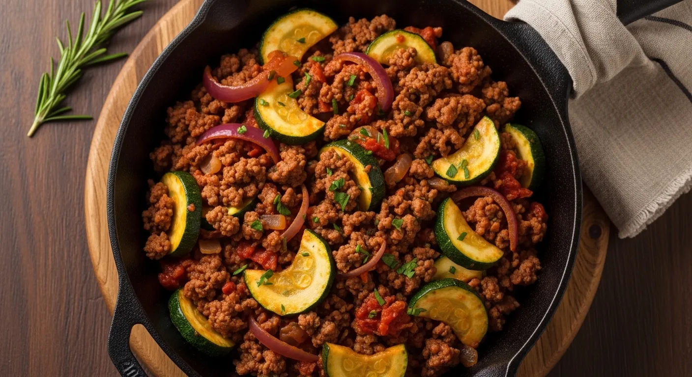 Keto Ground Beef Skillet with Zucchini