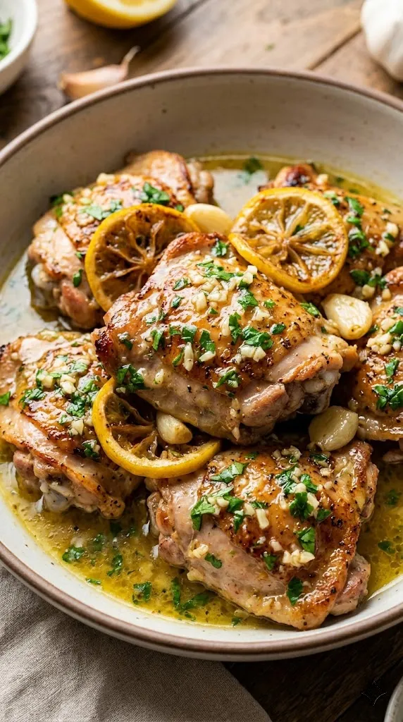 Lemon Garlic Chicken Thighs