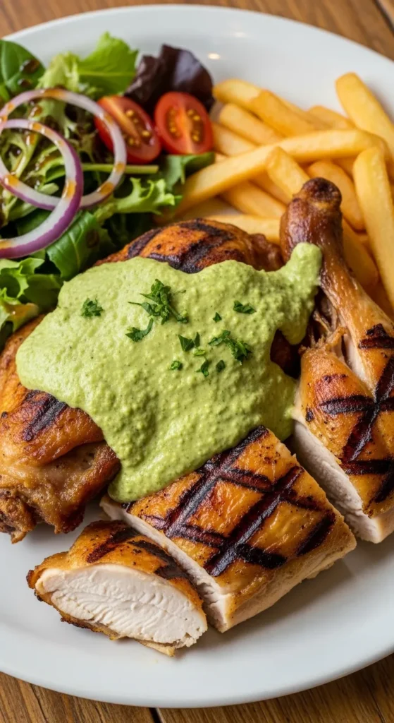 Peruvian Grilled Chicken with Green Sauce