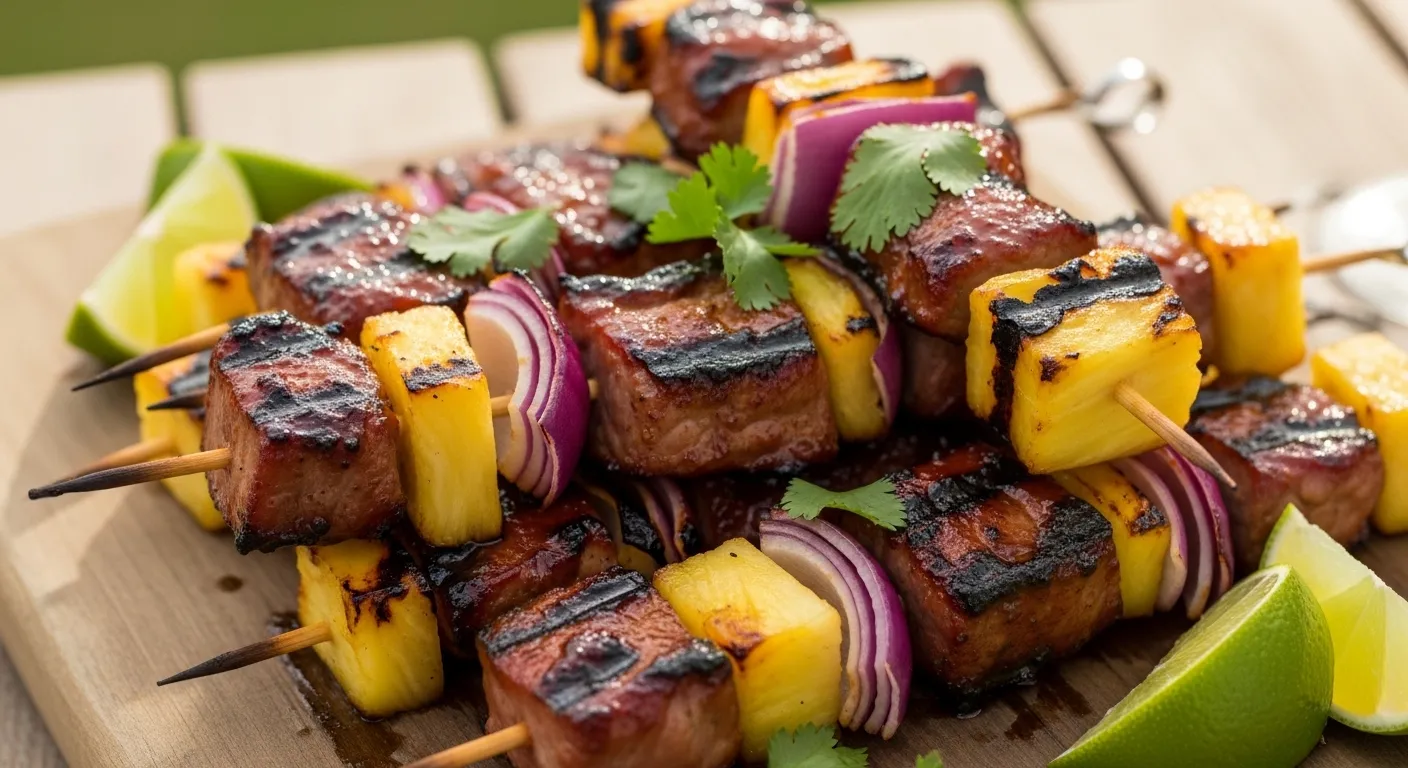 Pineapple BBQ Pork Skewers Recipe