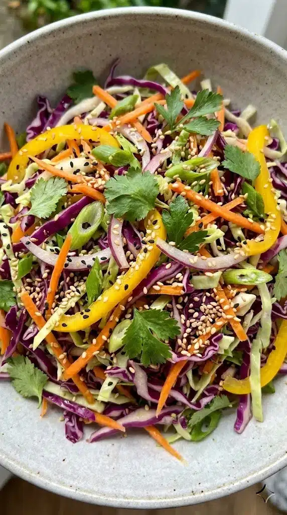 Rainbow Slaw with Zesty Mayo-Free Slaw