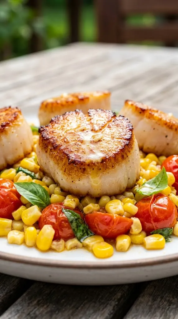 Seared Scallops with Corn