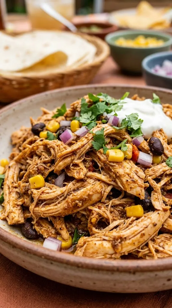 Slow Cooker Tex-Mex Chicken Tacos