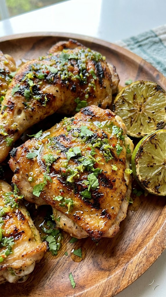 Smoky Cilantro Lime Grilled Chicken Thighs