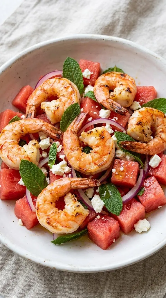 Spicy Shrimp and Watermelon Salad