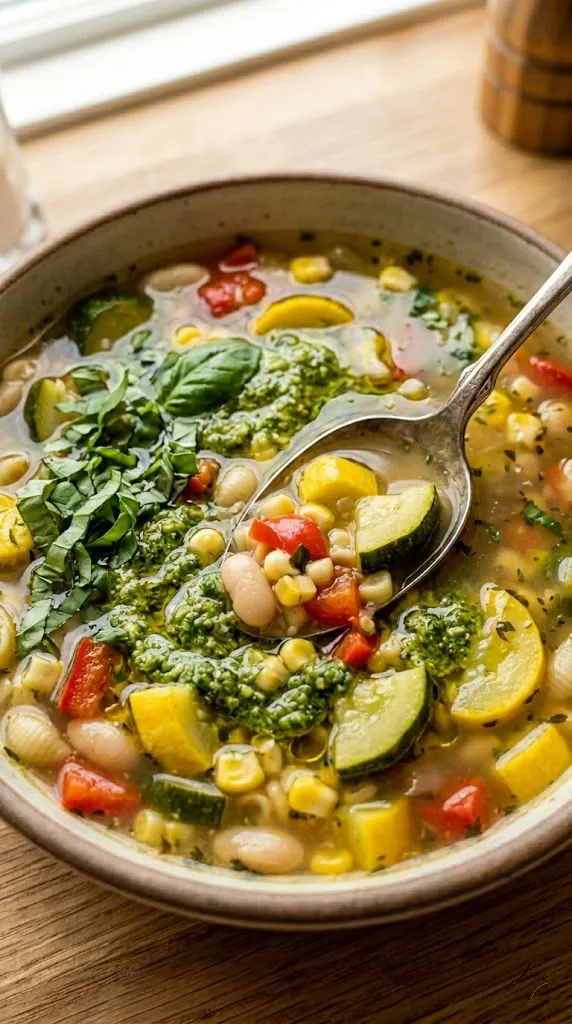 Summer Minestrone with Lemon and Pesto