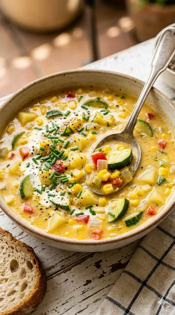 Summer Zucchini and Corn Chowder