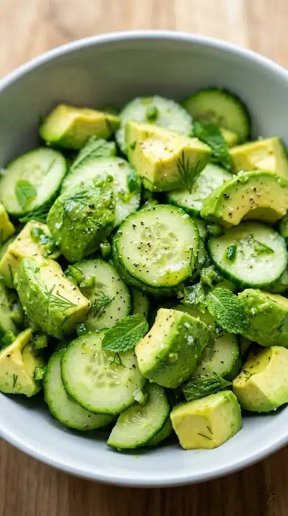 Super-Green Cucumber and Avocado Salad