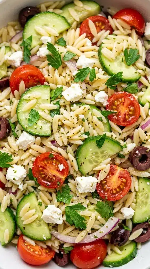 Tangy Greek Lemon-Orzo Salad