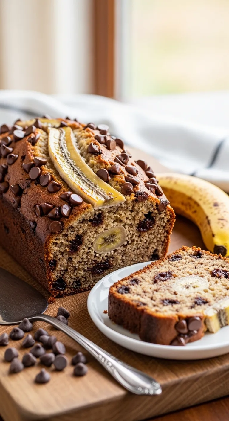 moist banana chocolate chip loaf cake