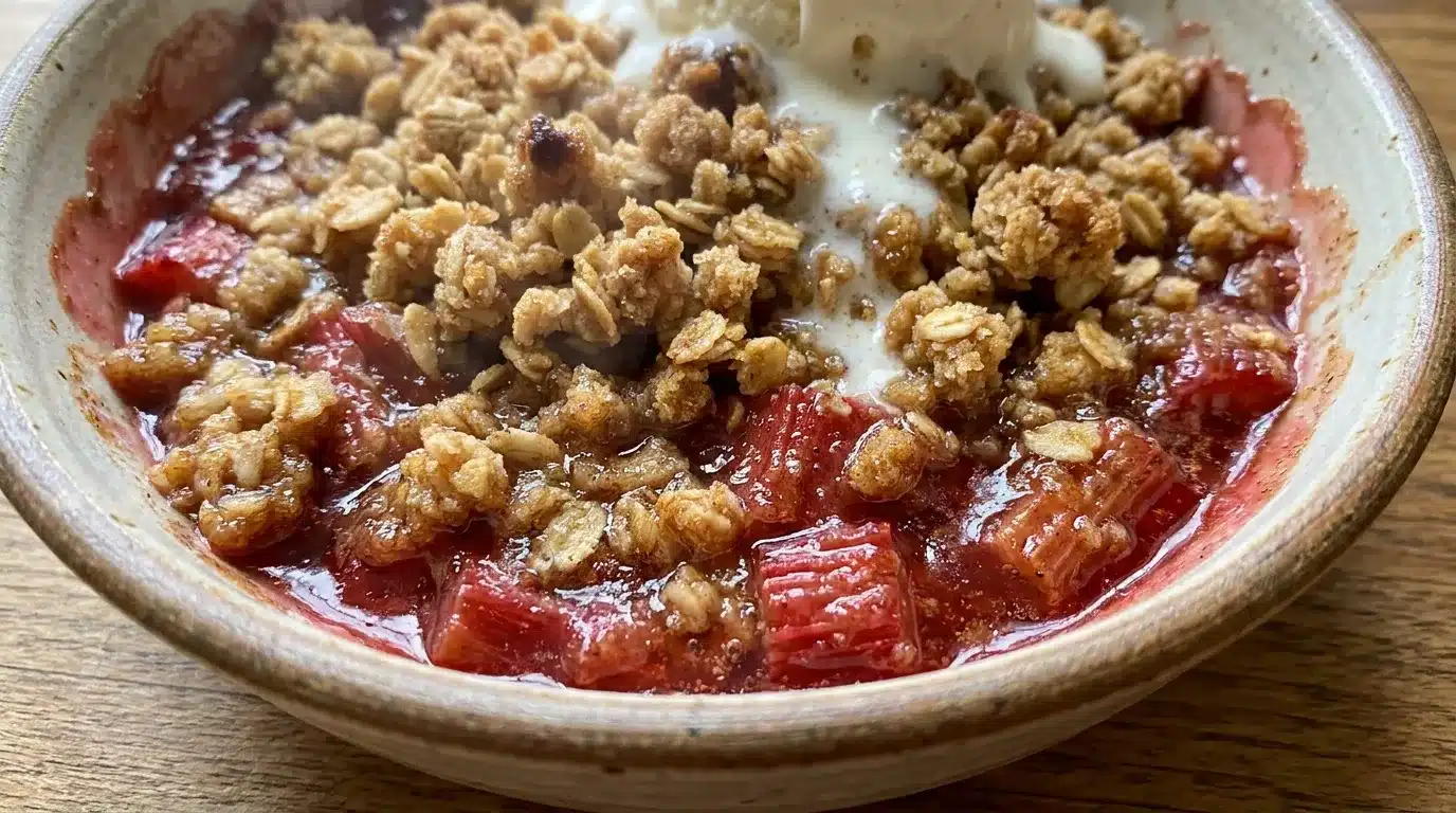 Cinnamon Rhubarb Crisp with Oat Topping
