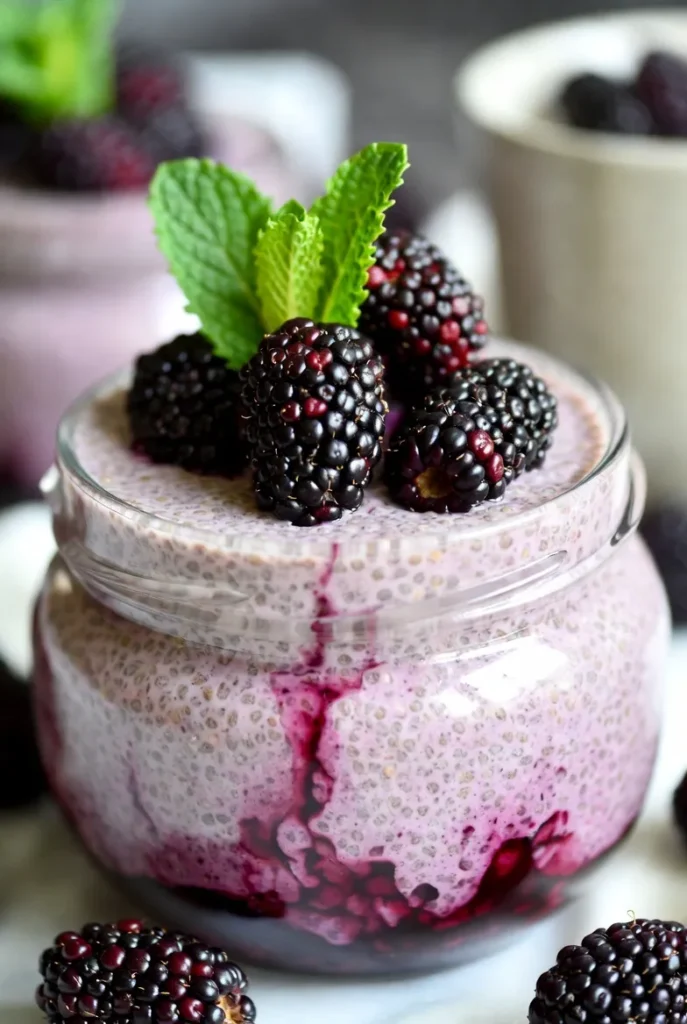 Creamy Mulberry Chia Pudding