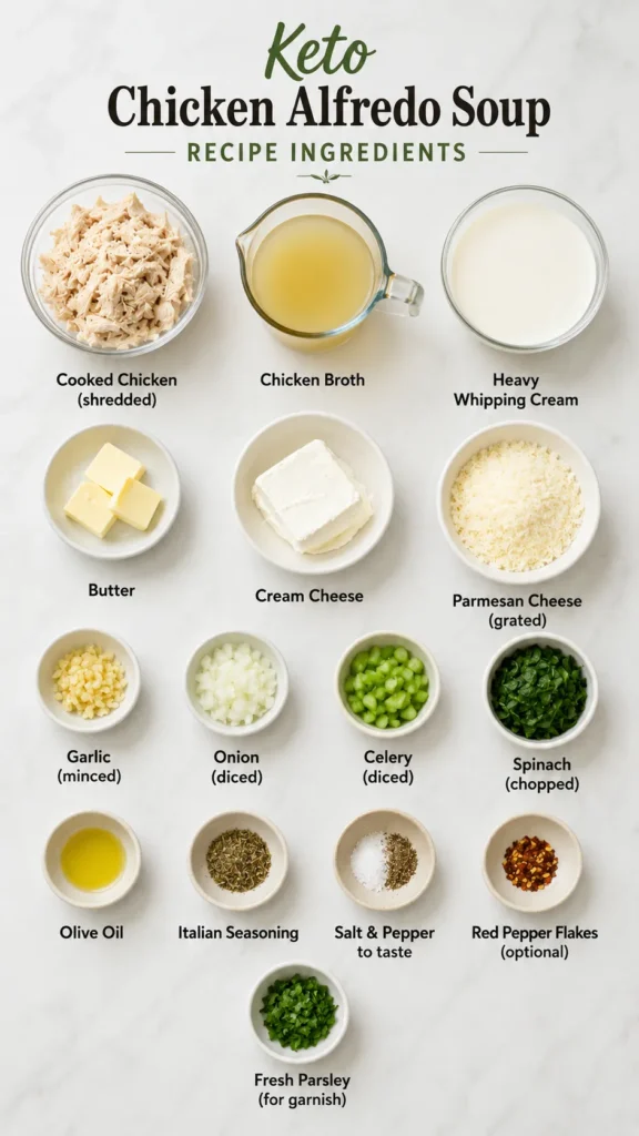 Keto Chicken Alfredo Soup Recipe Ingredients