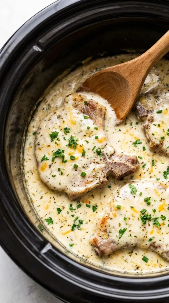 Keto Crockpot Creamy Ranch Pork Chops