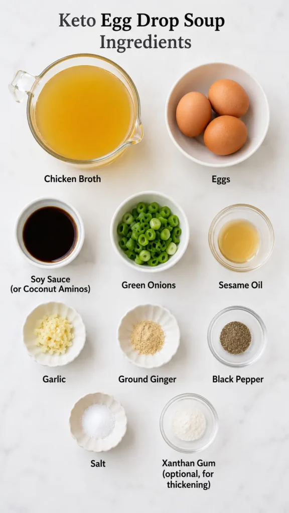 Keto Egg Drop Soup Recipe Ingredients