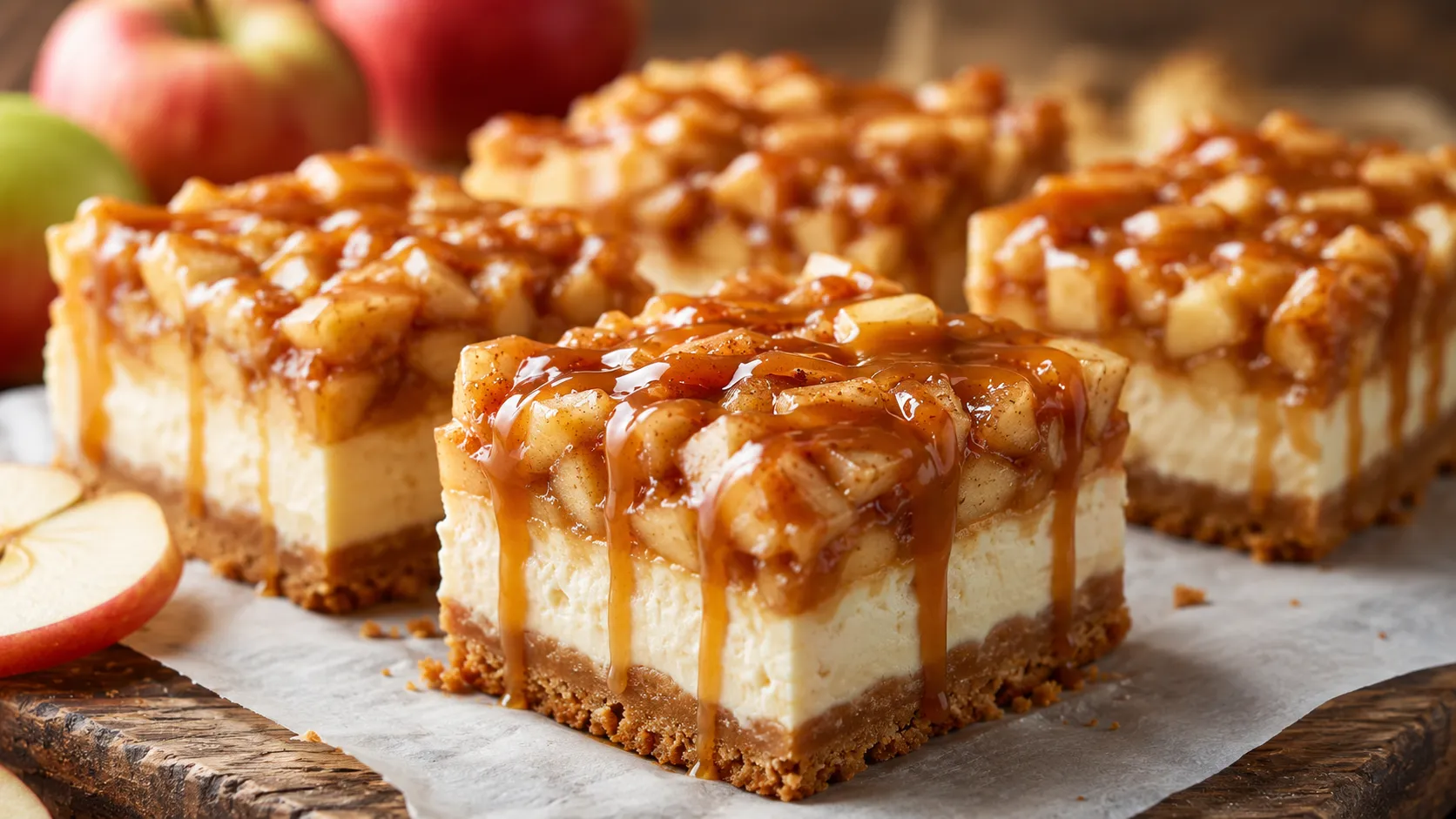 Caramel Apple Cheesecake Bars Recipe