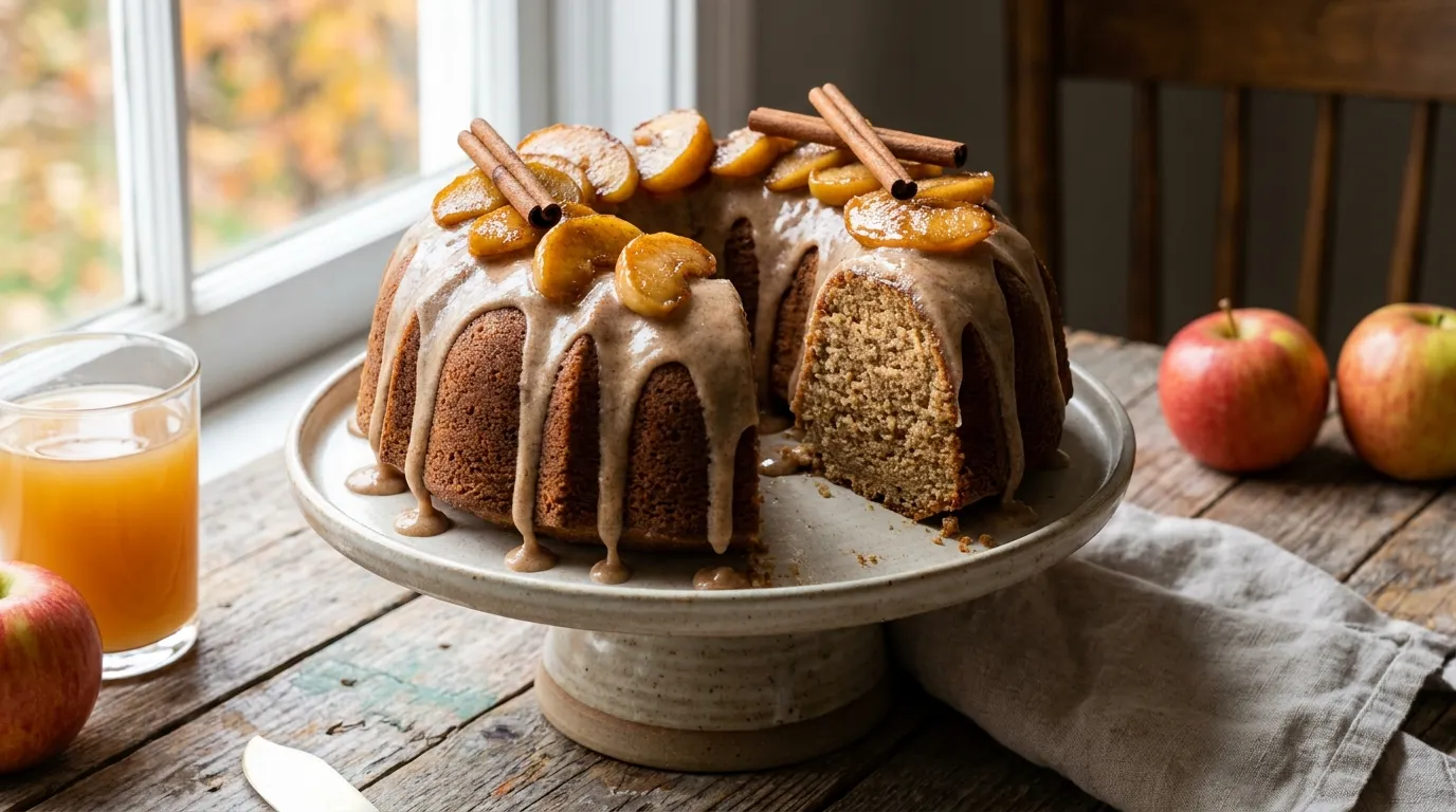 Apple Cider Bundt Cake with Cinnamon Glaze