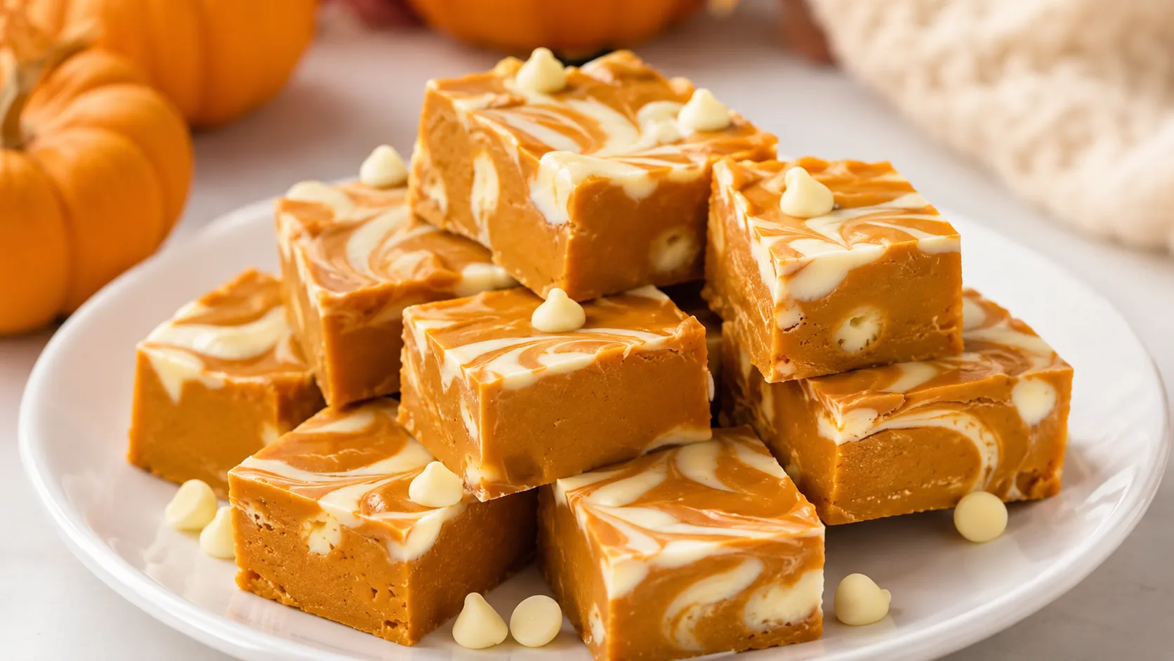 Easy Pumpkin Fudge with White Chocolate